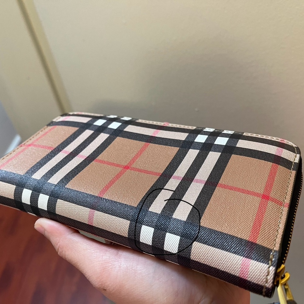 Gently used Burberry zip around wallet - Picture 9 of 10
